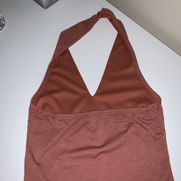 V neck bodysuit in nude - Picture 2 of 2